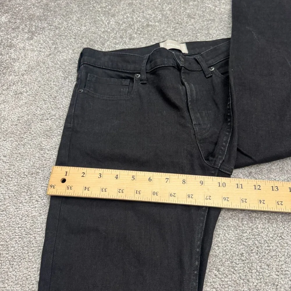 Everlane The High Rise Straight Leg Denim Jeans Mens 28 Regular Black Dark Wash